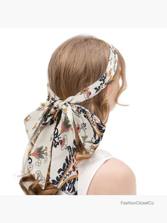 Long Twist Knotted Headbands for Women, 3 Pack Chiffon Hair Wraps main image 5
